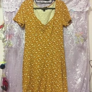 NWOT Dainty Floral Mustard Dress
